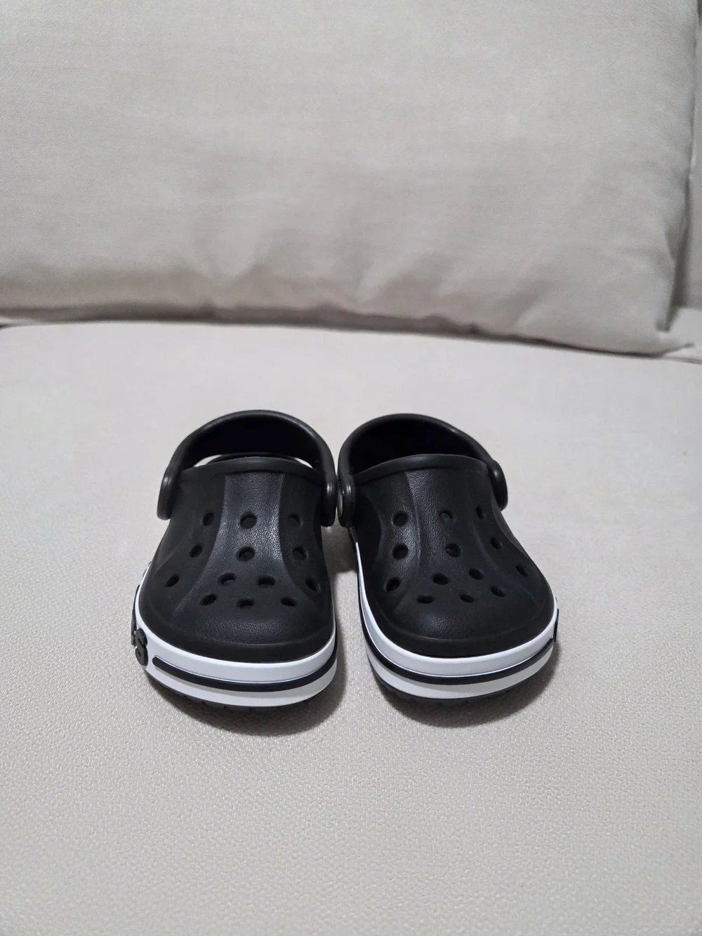 NWOT CROCS Kids' Black Clog with White Trim 5c